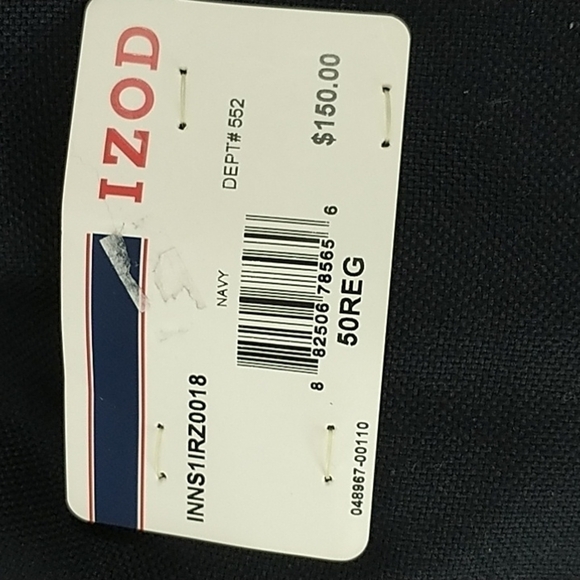 IZOD Classic Two Button Navy Blazer Fully Lined 50Reg - Picture 8 of 13